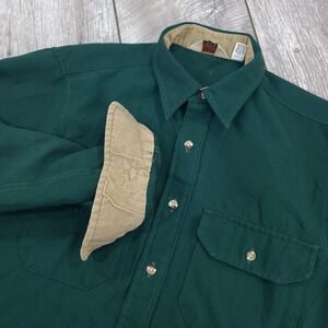 Cabelas Mens Outdoor Shirt Size Medium Corduroy Collar Long Sleeve Work Wear